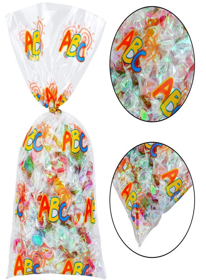 Konsait 100pcs Back to School Party Cellophane Bags, Clear Candy Cookie Treat Bags with Twist Ties for Bakery Biscuit Chocolate Snacks,Holiday Goody Bags, Back to School Party Favors Supplies - Image 3